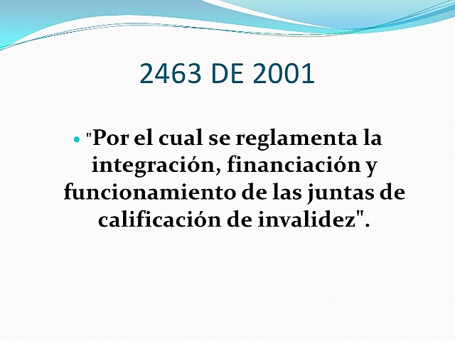 decreto 2463 de 2001