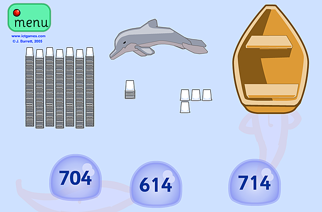 TIBURÓN CONTEO DE VASOS CON ARREGLOS BASE 10