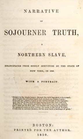 Sojourner publishes her first version of her narrative.