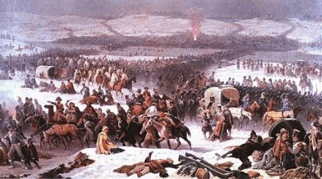 El ejército de Napoleón en Beresina.