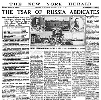 Abdication of Czar Nicholas II and Establishment of Provisional Government