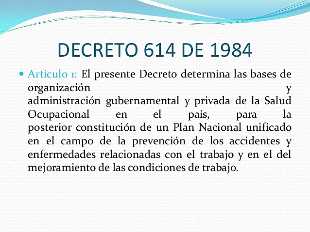 Decreto 614 de 1984 en Colombia