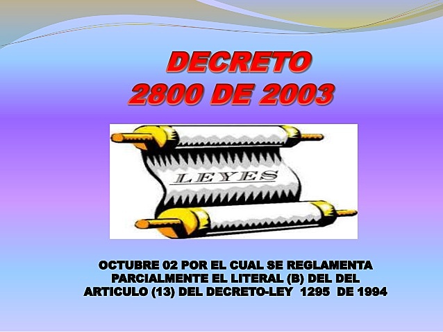 Decreto 2800 de 2003