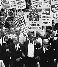 The 1st March on Washington occurred in 1963 to rally for civil rights for African Americans.
