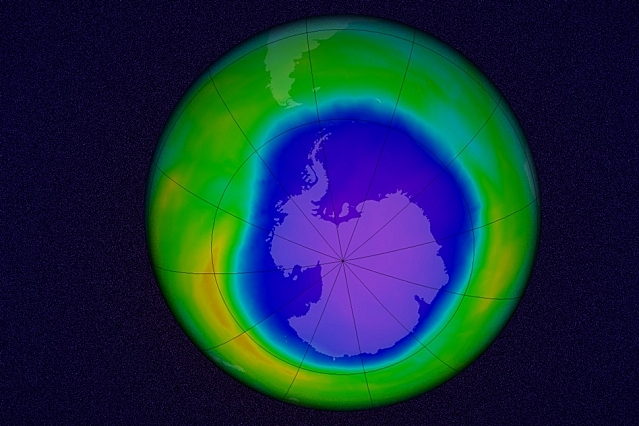 The ozone layer goes through severe thinning.