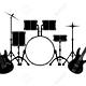 51038035 drum set and electronic guitar in vector