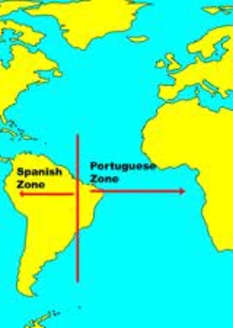 Treaty of Tordesillas signed.