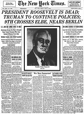 FDR Died / Harry Truman Became President