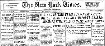 US enacts a trade embargo against Japan