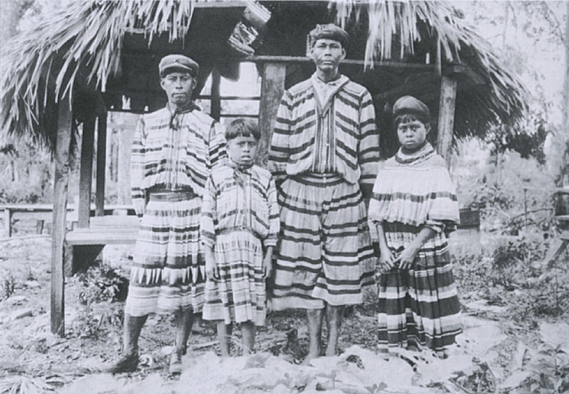 Seminole Men and Children Wearing Patchwork Clothing