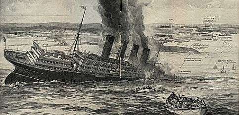German submarines sink the Lusitania