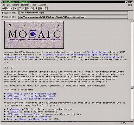 Mosaic el primer navegador de la web