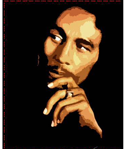 Olieverf schilderij van een rebelse kunstenaar BoB Marley