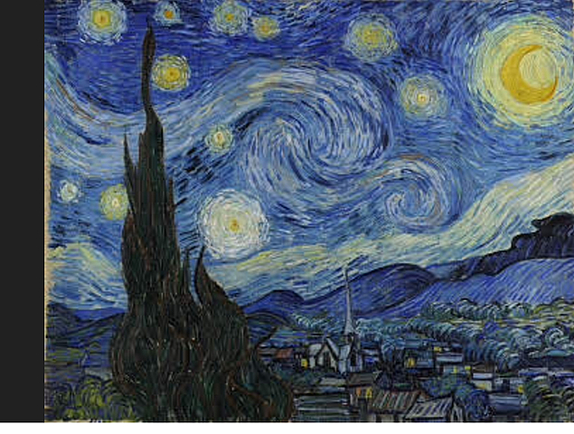 Schilderij van beroemde kunstenaar van Gogh de sterrennacht