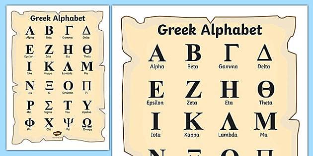 The Greek alphabet