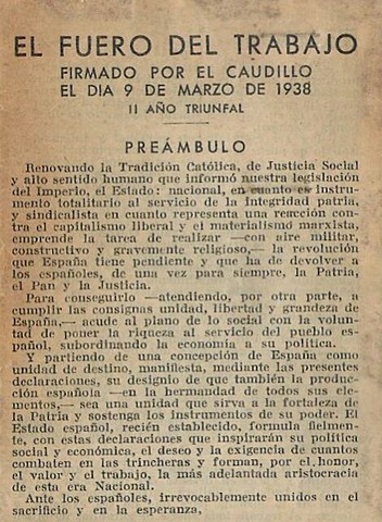 Promulgación del Fuero del Trabajo