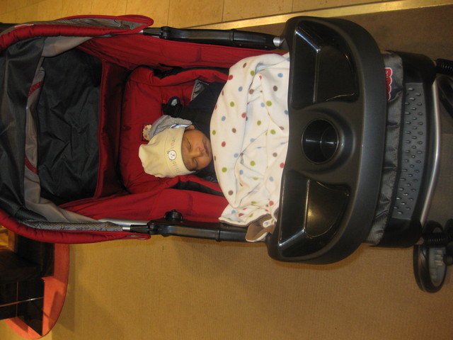 His first trip outside