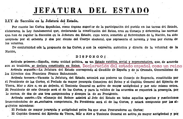 Ley de Sucesión en la Jefatura del Estado