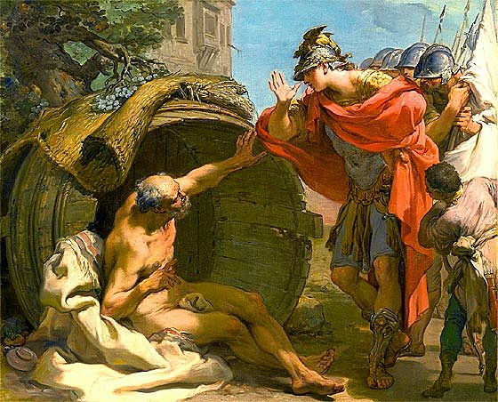 Diógenes  y Alejandro Magno