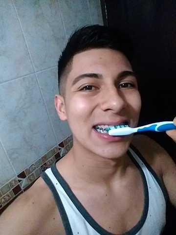 I brush my teeth
