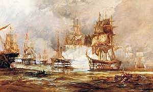 The French Fleet Is Destoyed At The Battle Of Trafalgar