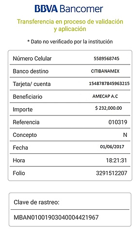 Pago de Capacitación AMECAP