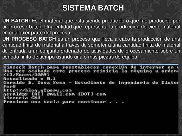 Sistema Batch 1950 - 1955