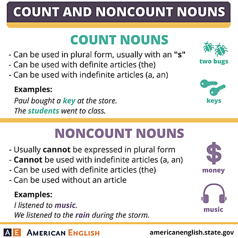 Count and Non - count Nouns