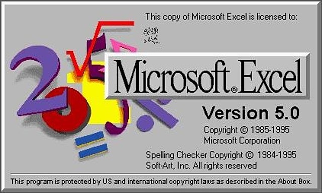 Microsoft Excel 5.0.