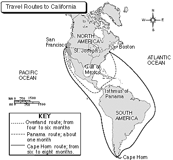 Panama Shortcut - Around Cape Horn - Staking claims (California)