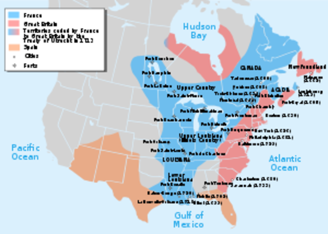 French colonize Canada and Louisiana.
