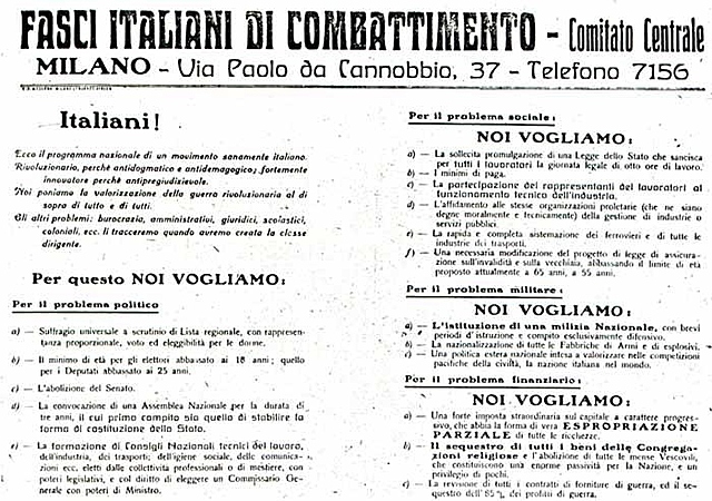 Mussolini Forms the Fascist Party in Italy - Political and Social