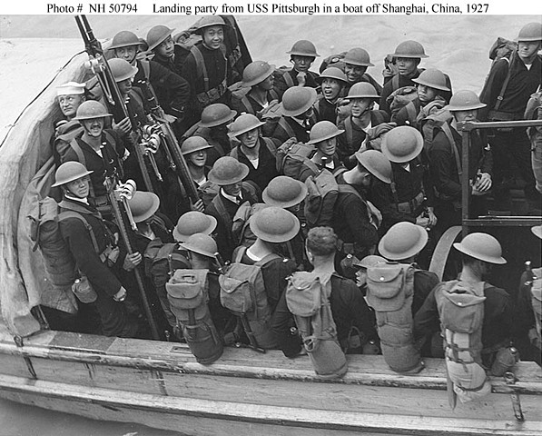 The civil war in China prompts U.S. marines to land