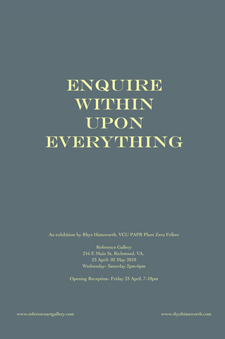 "Enquire Within Upon Everything"