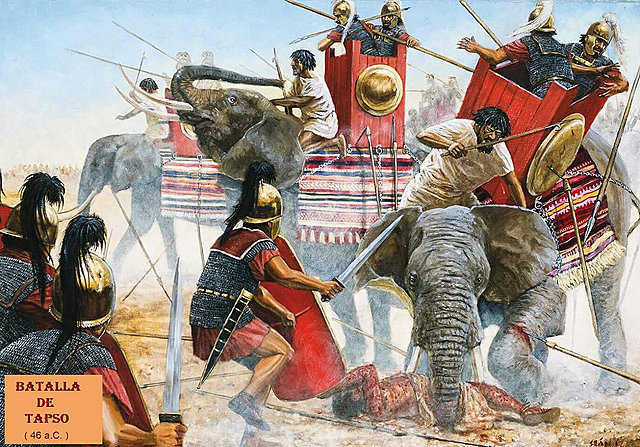 Triunfo de César en Tapso sobre los Pompeyistas