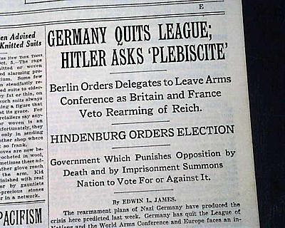 P- Germany withdraws from League of Nations