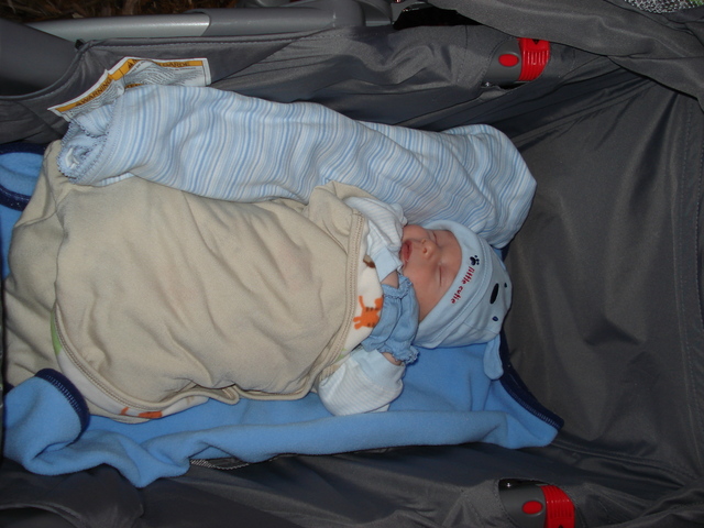 One month old - first stroller ride