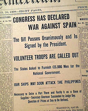 U.S. declares war on Spain