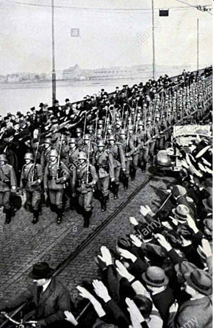 Hitler remilitarizes the Rhineland region