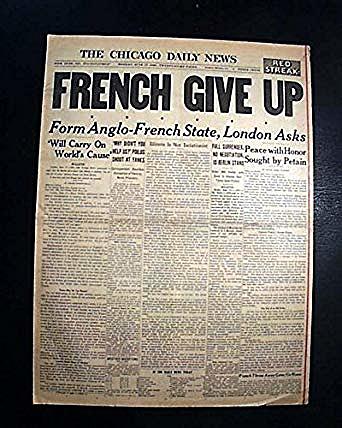 France surrenders and is occupied by Nazi Germany (political)