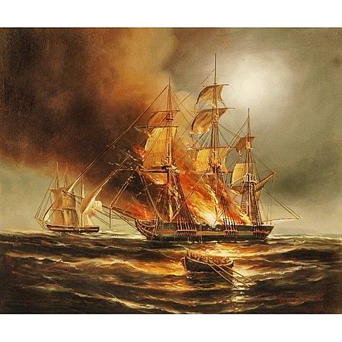 fire arrows are used to sink a ship by the song army