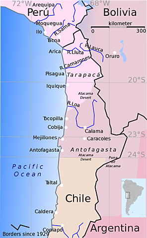 Chile declares war on Bolivia and Peru