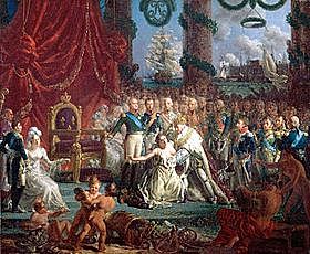 Napoleon abdicates the throne & Louis XVIII takes the throne