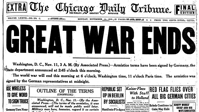 World War I ends