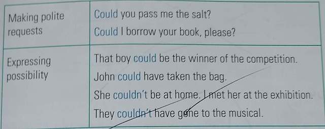 COULD (MAKING REQUESTS AND EXPRESSING POSSIBILITY)