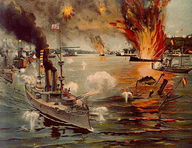U.S. Attack on Manila Bay the Philippine Capital