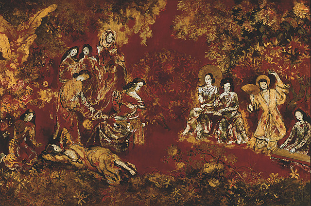 Spring in the Garden of the center, south, and north