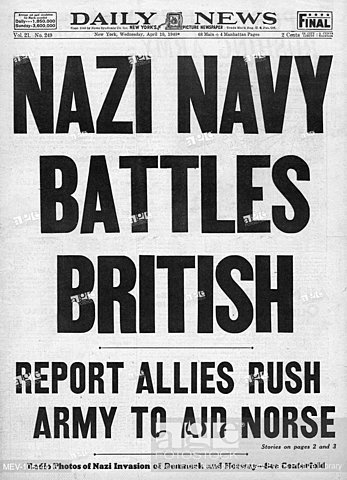 Germany invades Denmark and Norway