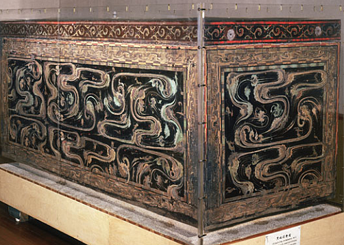 Coffin with Cloud Patterns