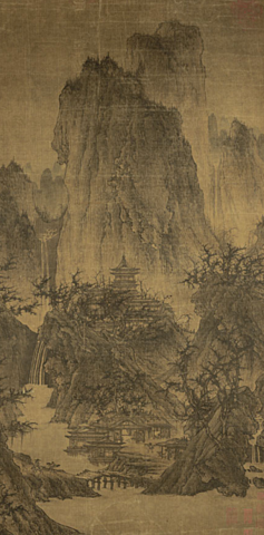 A Solitary Temple Amid Clearing Peaks